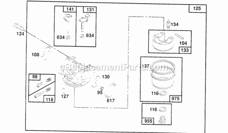 Carburetor Assembly Diagram and Parts List for 124702-0220-01  Briggs and Stratton Engine